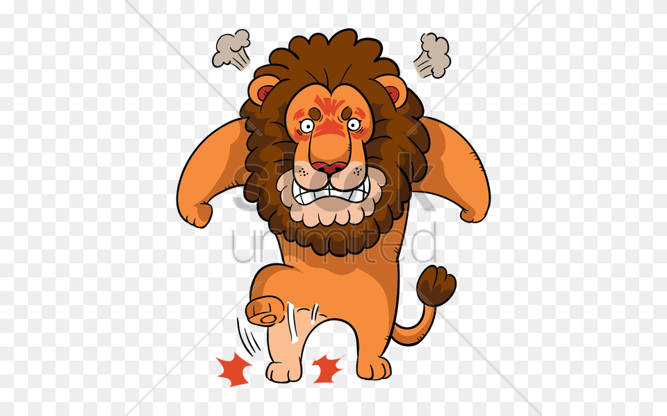 Cartoon Lion Feeling Angry Vector Image Angry Lion Face Cartoon, Animal, Mammal, Wildlife, Baby Png