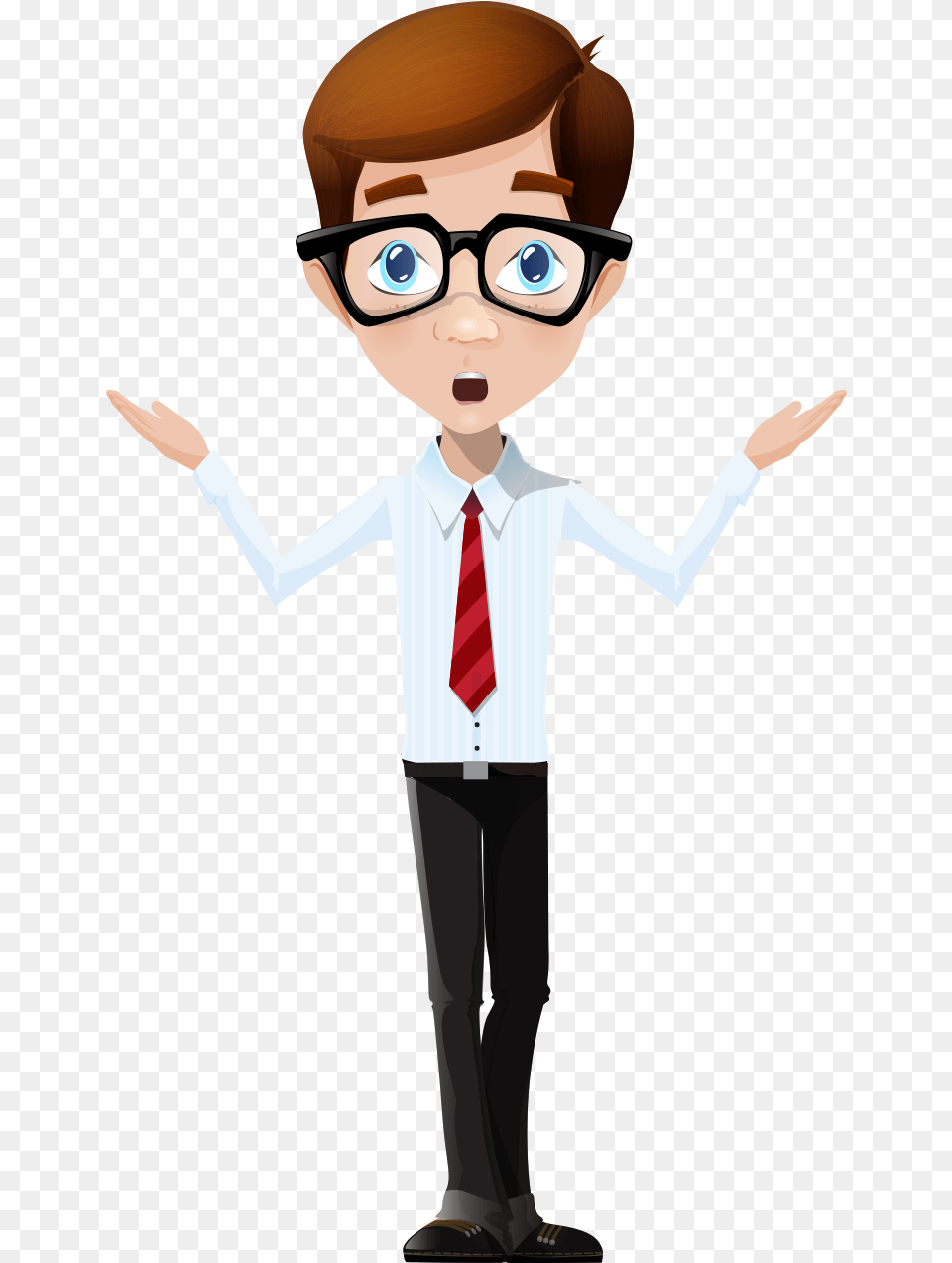 Cartoon Male Boy Character Male Teacher Cartoon, Accessories, Shirt, Tie, Formal Wear Png