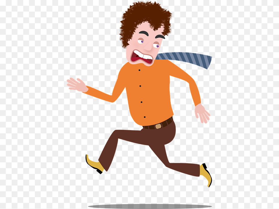 Cartoon Male Running Man Sport People Man Running Cartoon, Baby, Person, Accessories, Tie Png Image