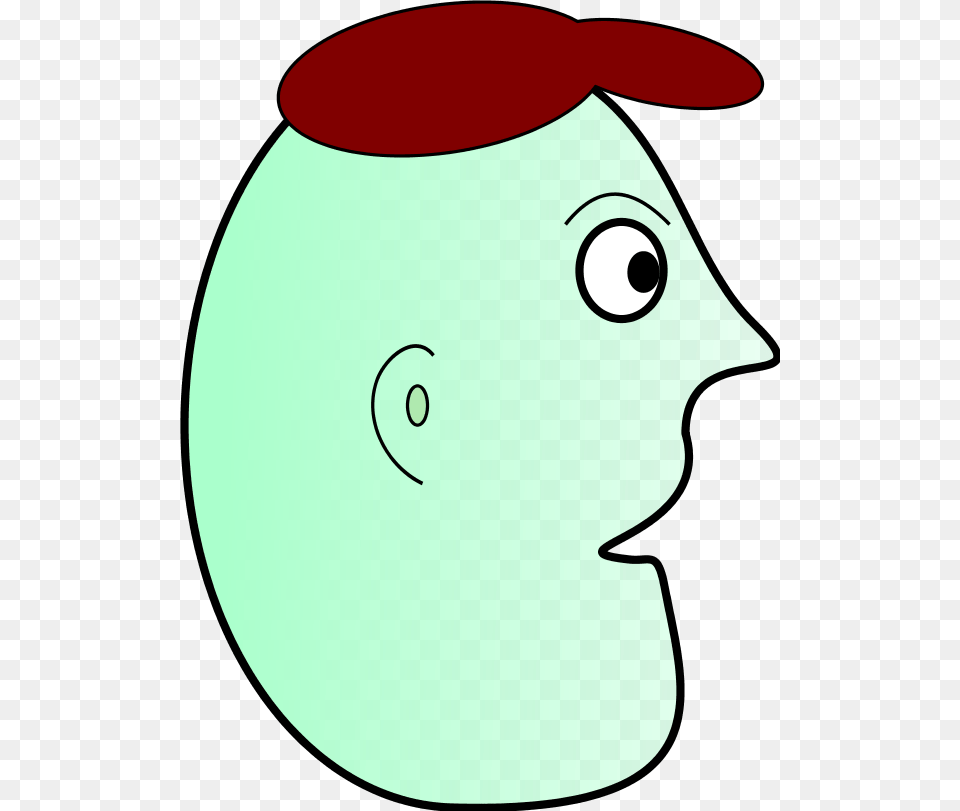 Cartoon Man Face Profile Wearing Cap, Jar Free Png
