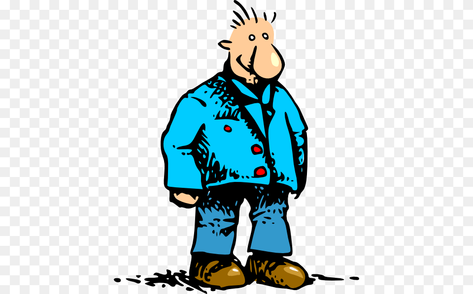 Cartoon Man Image, Clothing, Coat, Pants, Jacket Free Png