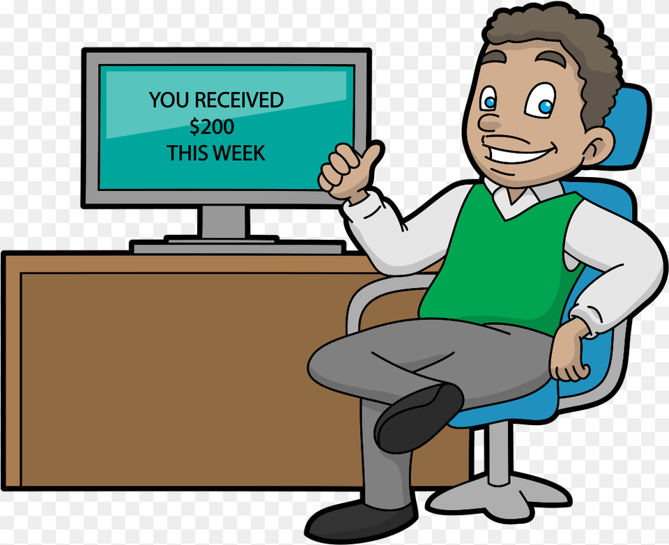 Cartoon Man Money Earning, Baby, Person, Screen, Monitor Free Transparent Png
