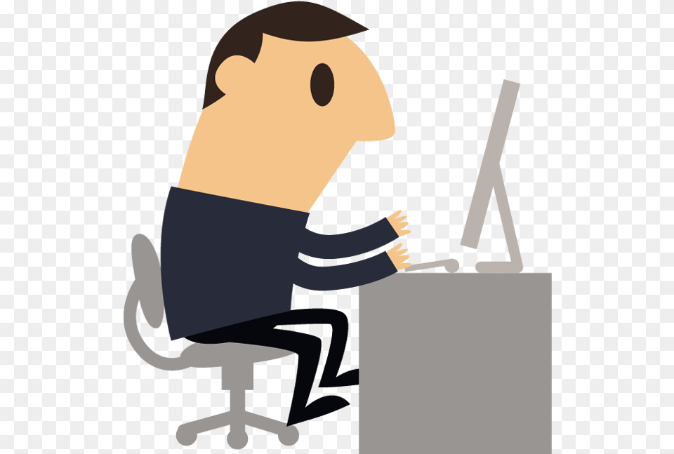 Cartoon Man On A Computer, Bag, Animal, Bear, Mammal Png
