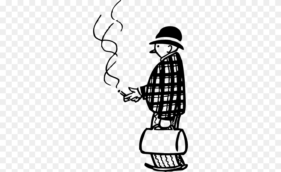 Cartoon Man Smoking A Cigar Clip Art For Web, Adult, Male, Person, Stencil Free Png Download