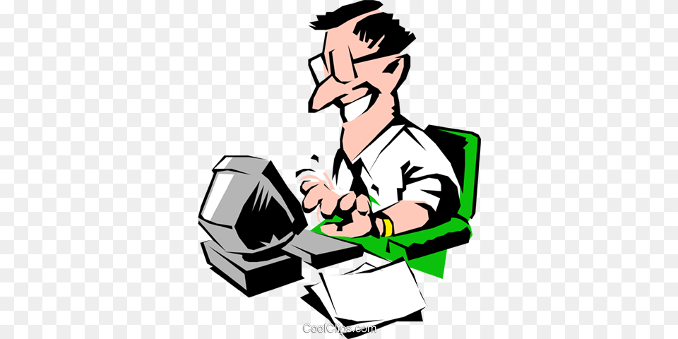 Cartoon Man Typing, Person, Book, Comics, Publication Free Png Download