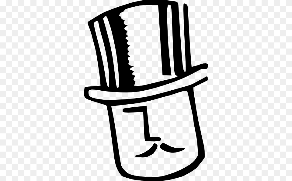 Cartoon Man Wearing Hat Clip Art Free Vector, Stencil, Smoke Pipe, Clothing, Magician Png