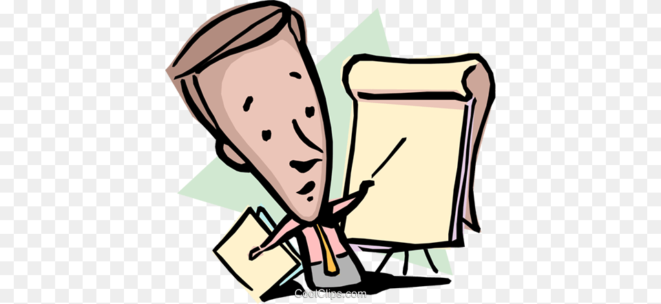Cartoon Man With Flip Chart Royalty Vector Clip Art, Baby, Person, Face, Head Free Png