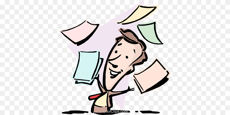 Cartoon Man With Papers Royalty Vector Clip Art Illustration, People, Person, Baby, Cleaning Png