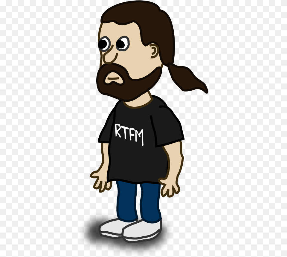 Cartoon Man With Ponytail, Baby, Person, Clothing, T-shirt Free Transparent Png