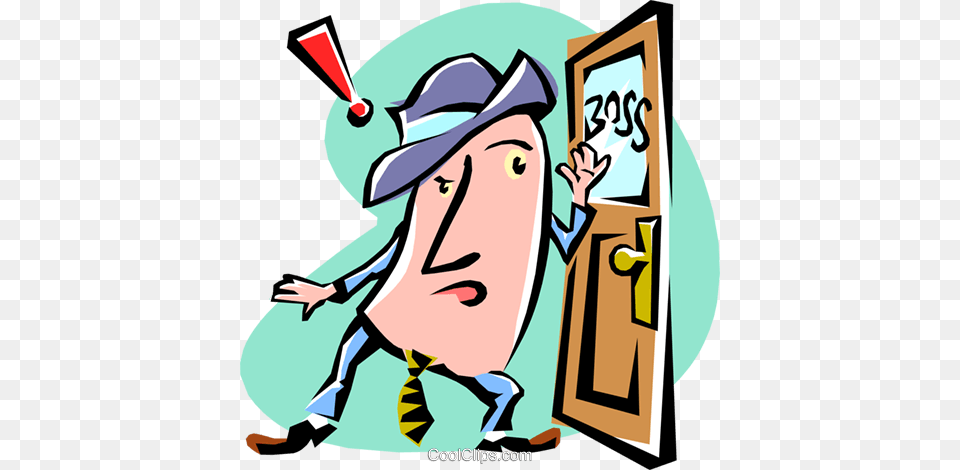 Cartoon Manentering The Bosses Office Royalty Free Cartoon Entering In Office, People, Person, Baby, Face Png
