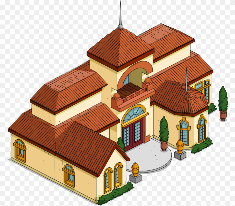 Cartoon Mansion Krusty The Clown, Architecture, Building, House, Housing Png Image