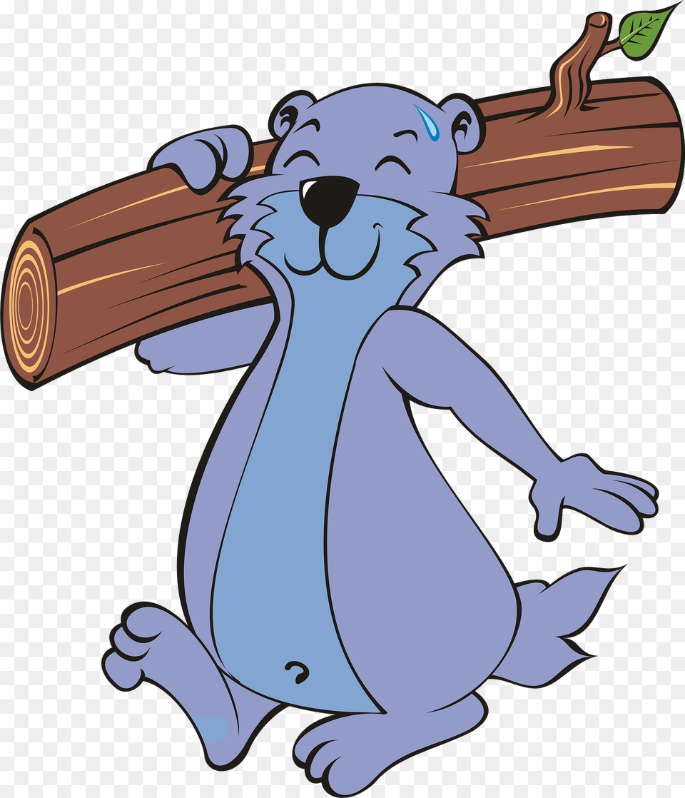 Cartoon Marmot With Log Clipart, Animal, Wildlife, Mammal Free Transparent Png