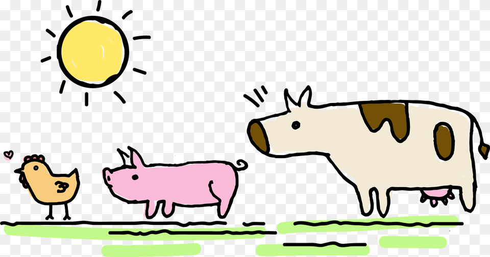 Cartoon Meat, Animal, Mammal, Pig, Cattle Free Transparent Png