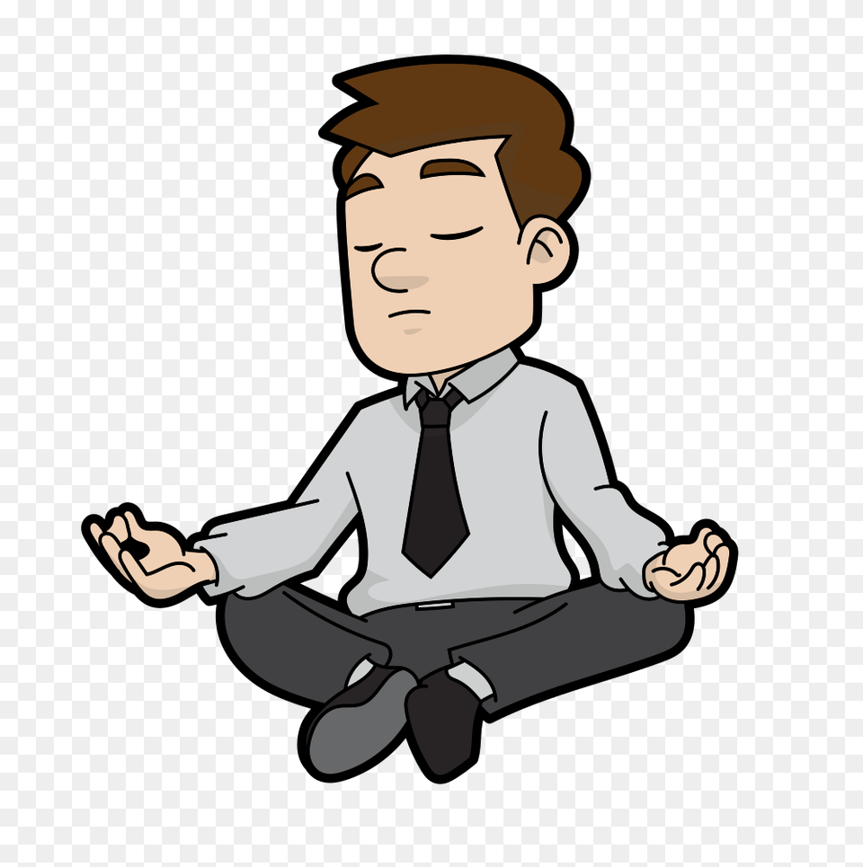 Cartoon Meditating Man, Accessories, Formal Wear, Tie, Baby Png