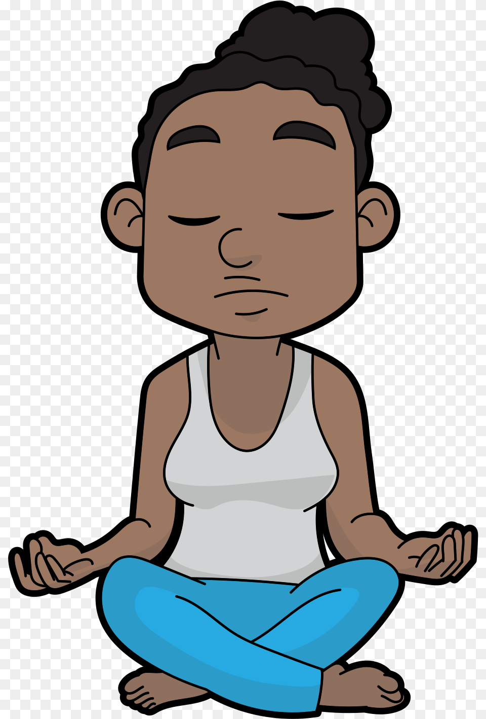 Cartoon Meditation, Baby, Person, Face, Head Png Image
