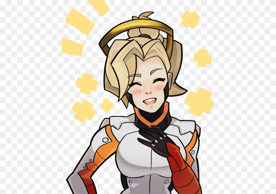 Cartoon Mercy Overwatch Overwatch Mercy Face Art, Book, Comics, Publication, Person Free Png