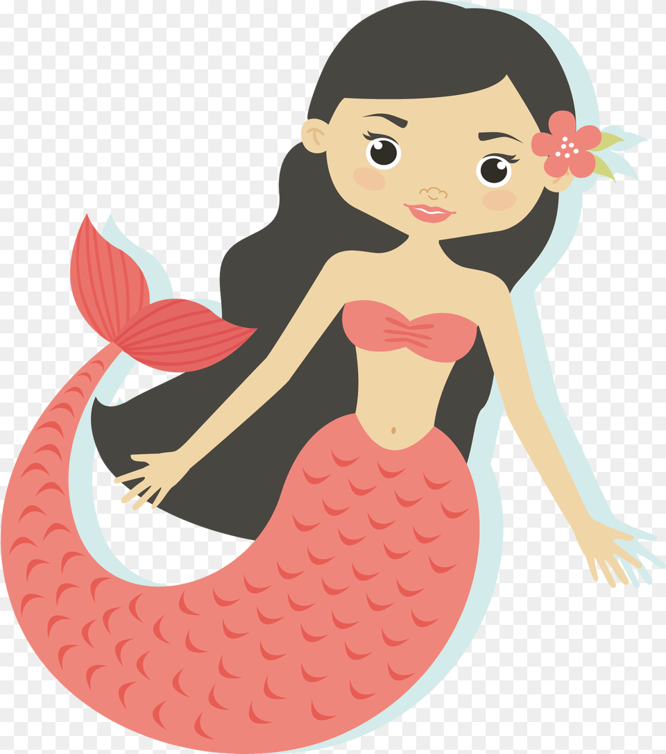 Cartoon Mermaid Transparent Background, Baby, Person, Face, Head Png Image