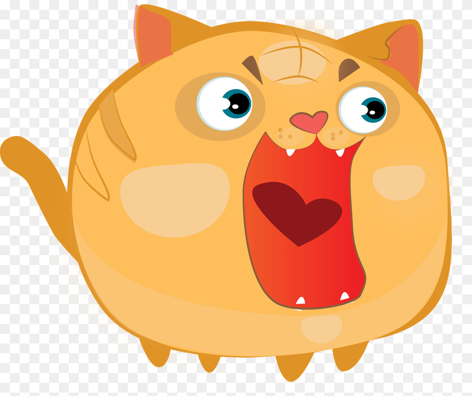Cartoon Mewing Cat Clipart Free Png