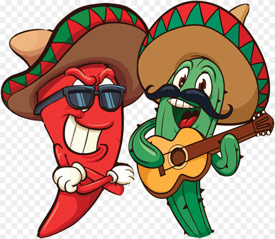 Cartoon Mexican, Clothing, Hat, Guitar, Musical Instrument Free Transparent Png