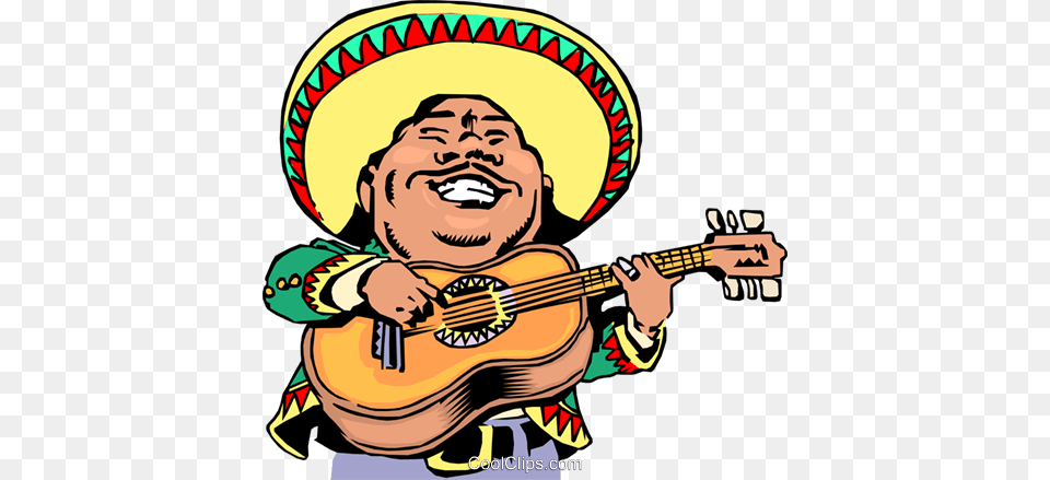 Cartoon Mexican Musician Royalty Vector Clip Art Illustration, Clothing, Hat, Baby, Person Free Png Download