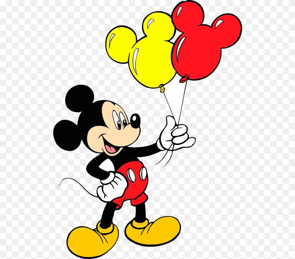 Cartoon Mickey And Minnie Mouse, Balloon Free Png