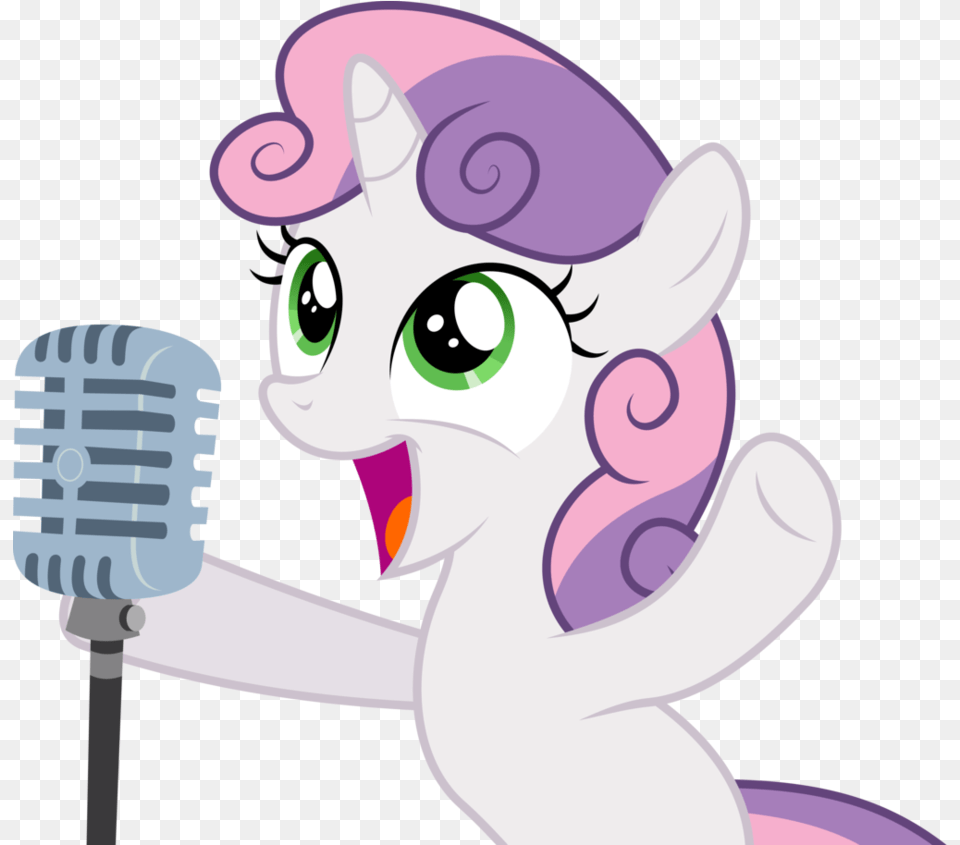 Cartoon Microphone Singing Vector Mic Sweetie Belle Singing, Electrical Device, Face, Head, Person Free Png