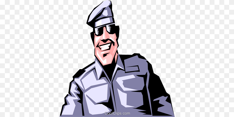 Cartoon Military Man Royalty Vector Clip Art Illustration, Captain, Officer, Person, Adult Free Transparent Png