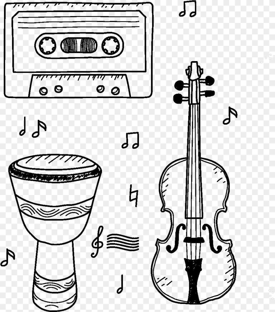 Cartoon Minimalistic Line Musical Instrument Element Musical Instrument, Lighting Free Png