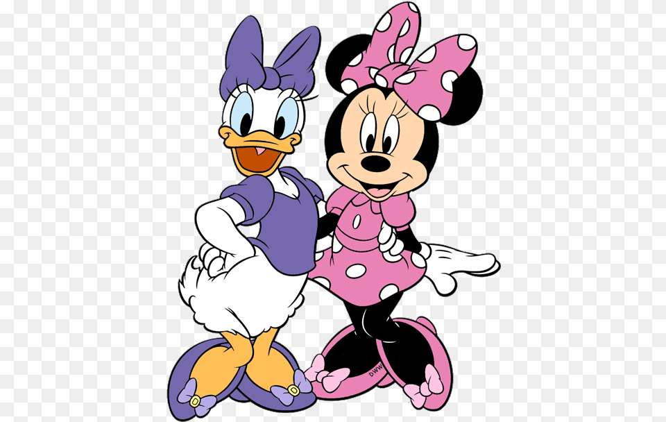 Cartoon Minnie Mouse And Daisy, Baby, Person, Book, Comics Free Png Download