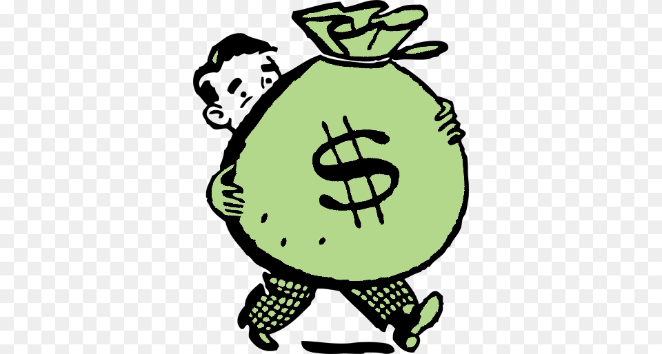 Cartoon Money Cartoon Man Holding Money Bag Green Light Cartoon Man Holding Money, Baby, Person, Face, Head Free Png Download