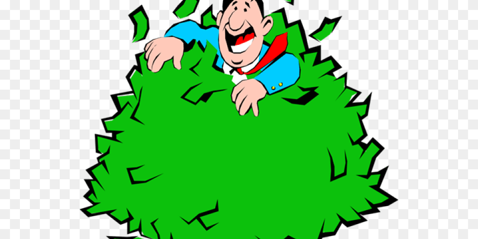 Cartoon Money Clipart Man Rolling In Money Cartoon, Green, Baby, Person, Face Png Image