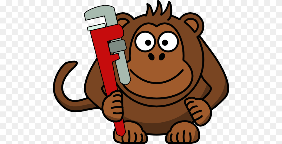 Cartoon Monkey With Wrench Clip Art, Ammunition, Grenade, Weapon, Face Png