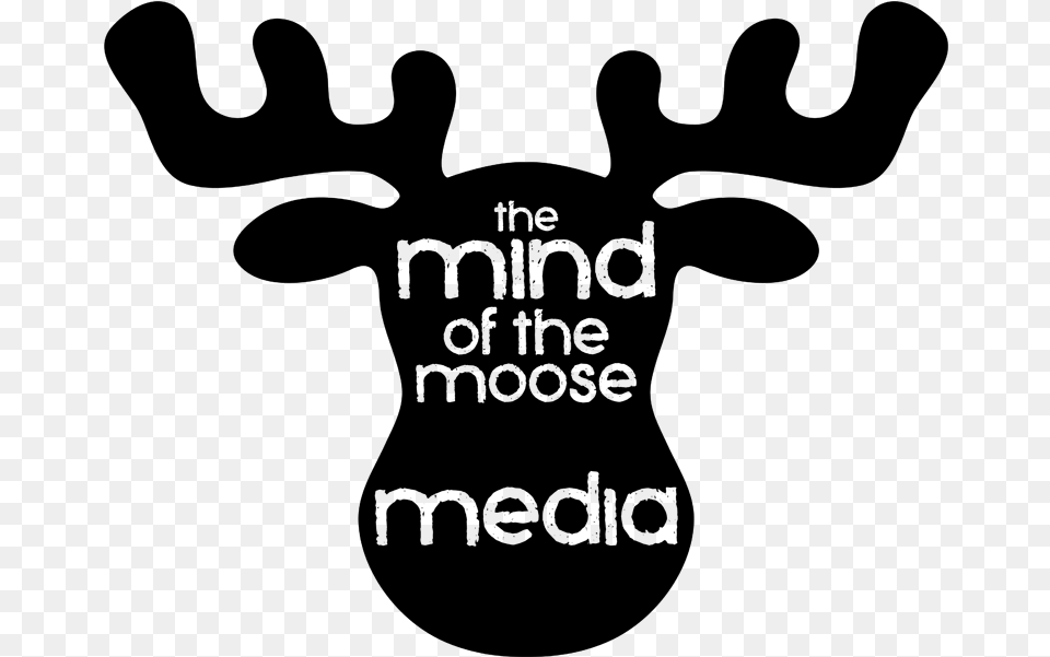 Cartoon Moose Head Silhouette, Gray Png