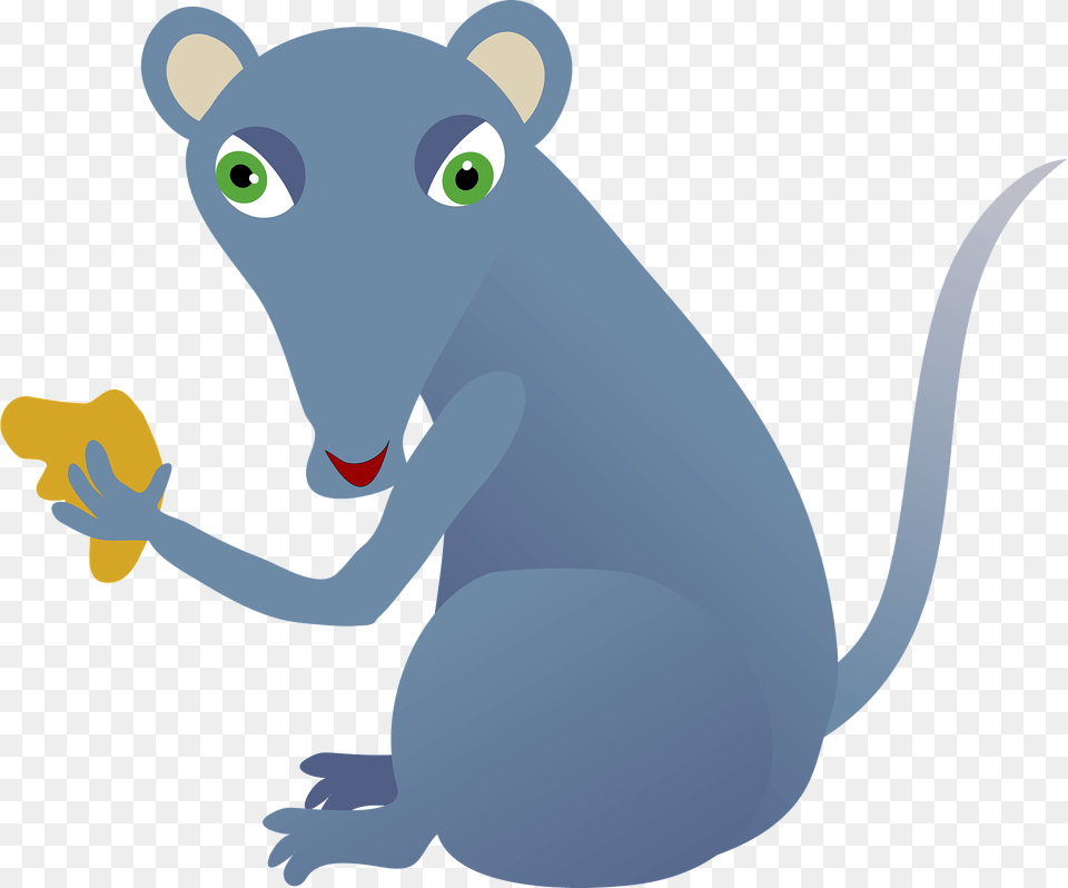 Cartoon Mouse Holding Cheese Clipart, Animal, Bear, Mammal, Rat Png