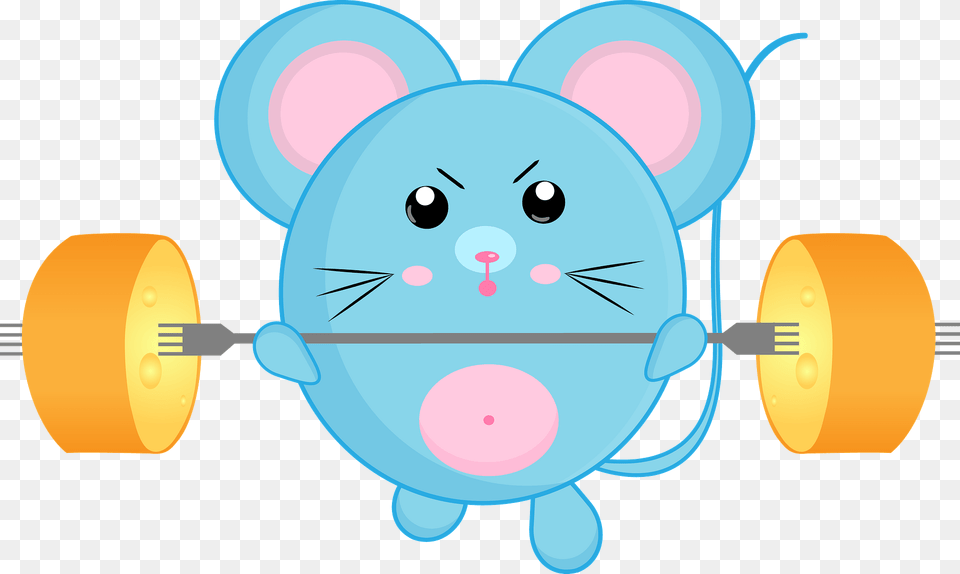 Cartoon Mouse With Barbell Clipart, Toy, Face, Head, Person Free Transparent Png