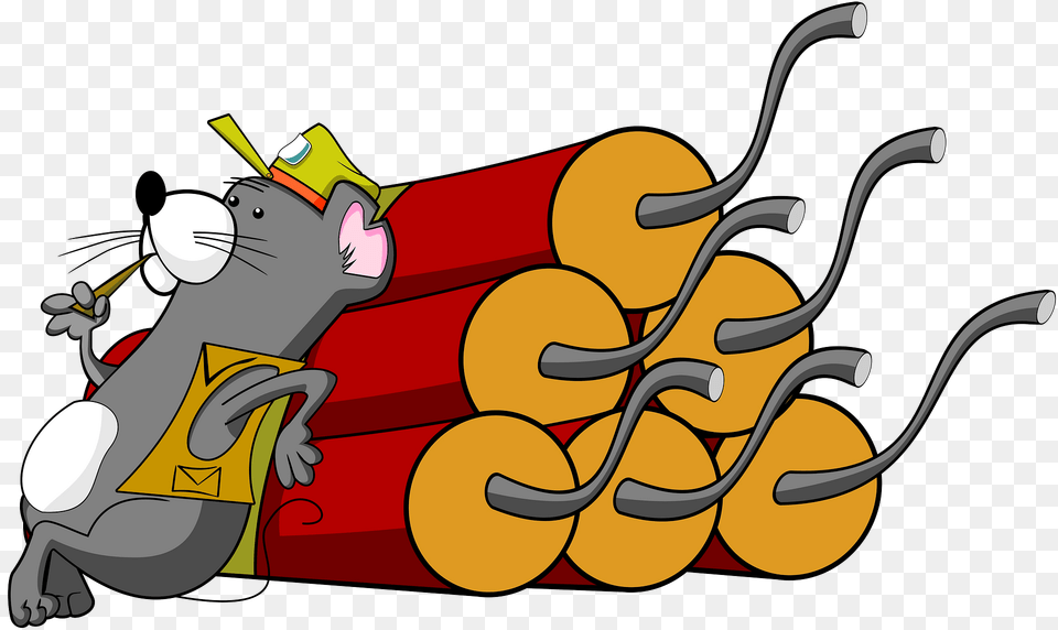 Cartoon Mouse With Dynamite Clipart, Weapon, Animal, Kangaroo, Mammal Free Transparent Png