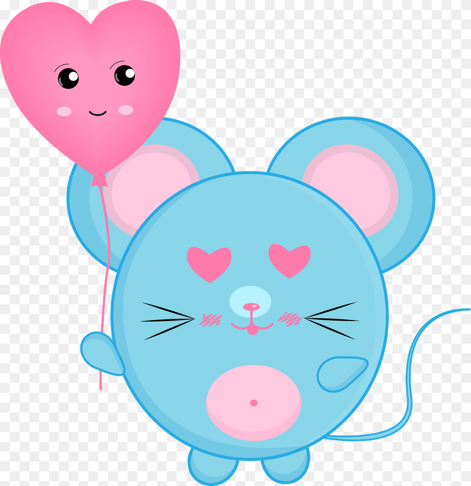 Cartoon Mouse With Heart Balloon Clipart Free Png Download