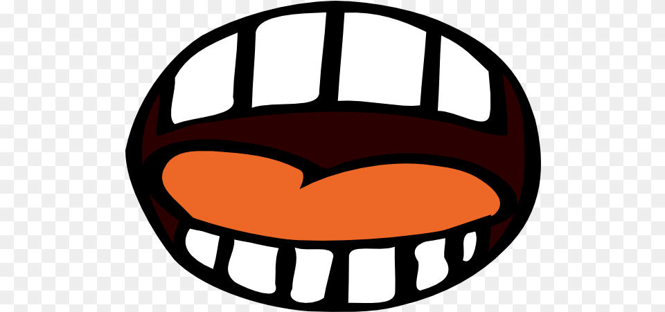 Cartoon Mouth Orange Tongue Transparent Stickpng Open Mouth Cartoon Transparent, Cap, Clothing, Hat, Body Part Free Png