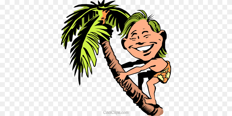 Cartoon Native Boy Royalty Free Vector Clip Art Illustration, Palm Tree, Plant, Tree, Person Png