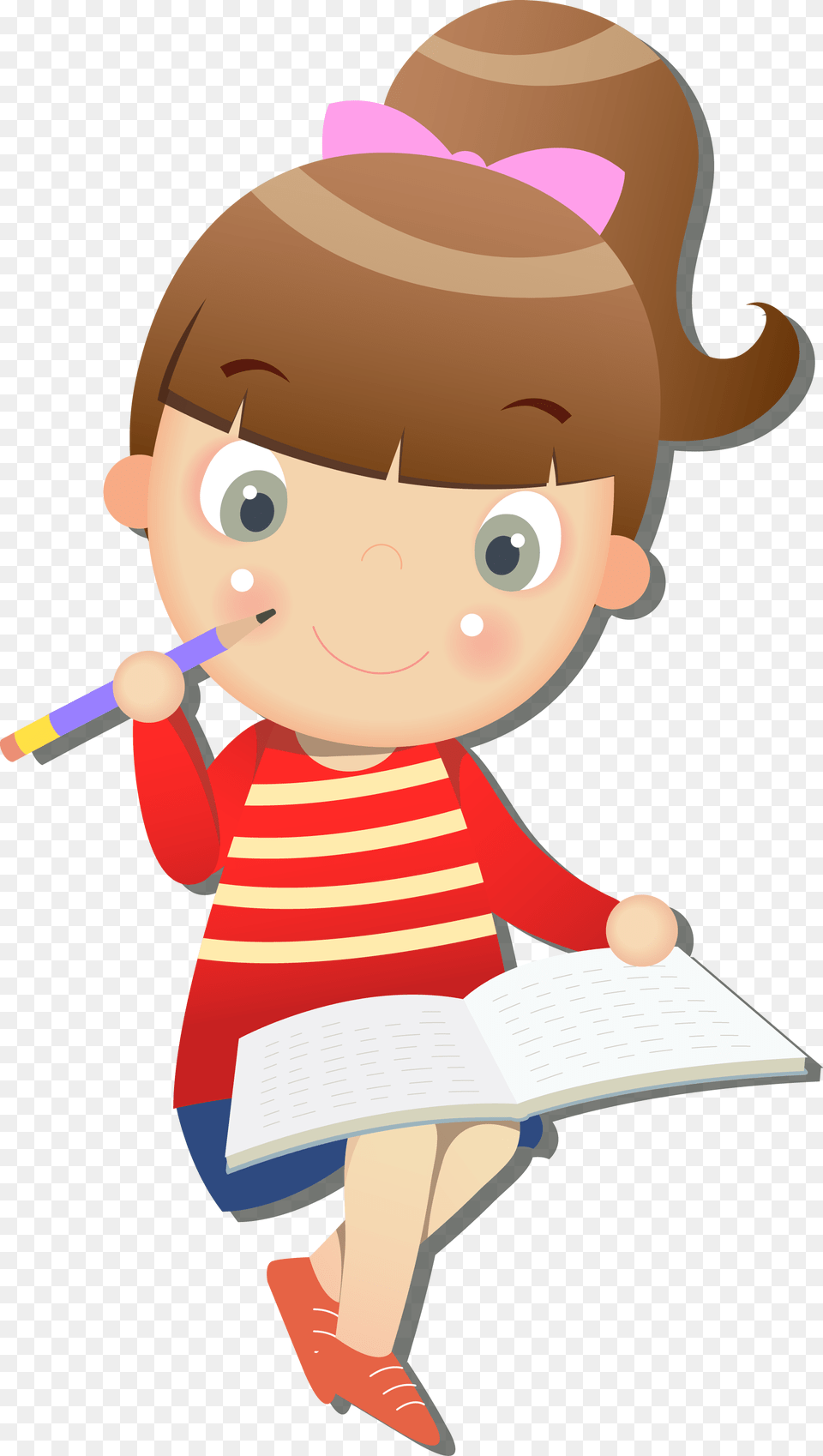 Cartoon Network Clipart Happy Girl Girl Studying Cartoon, Baby, Person Free Png