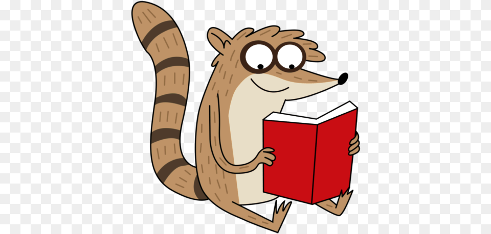 Cartoon Network Rigby, Person, Reading Free Transparent Png