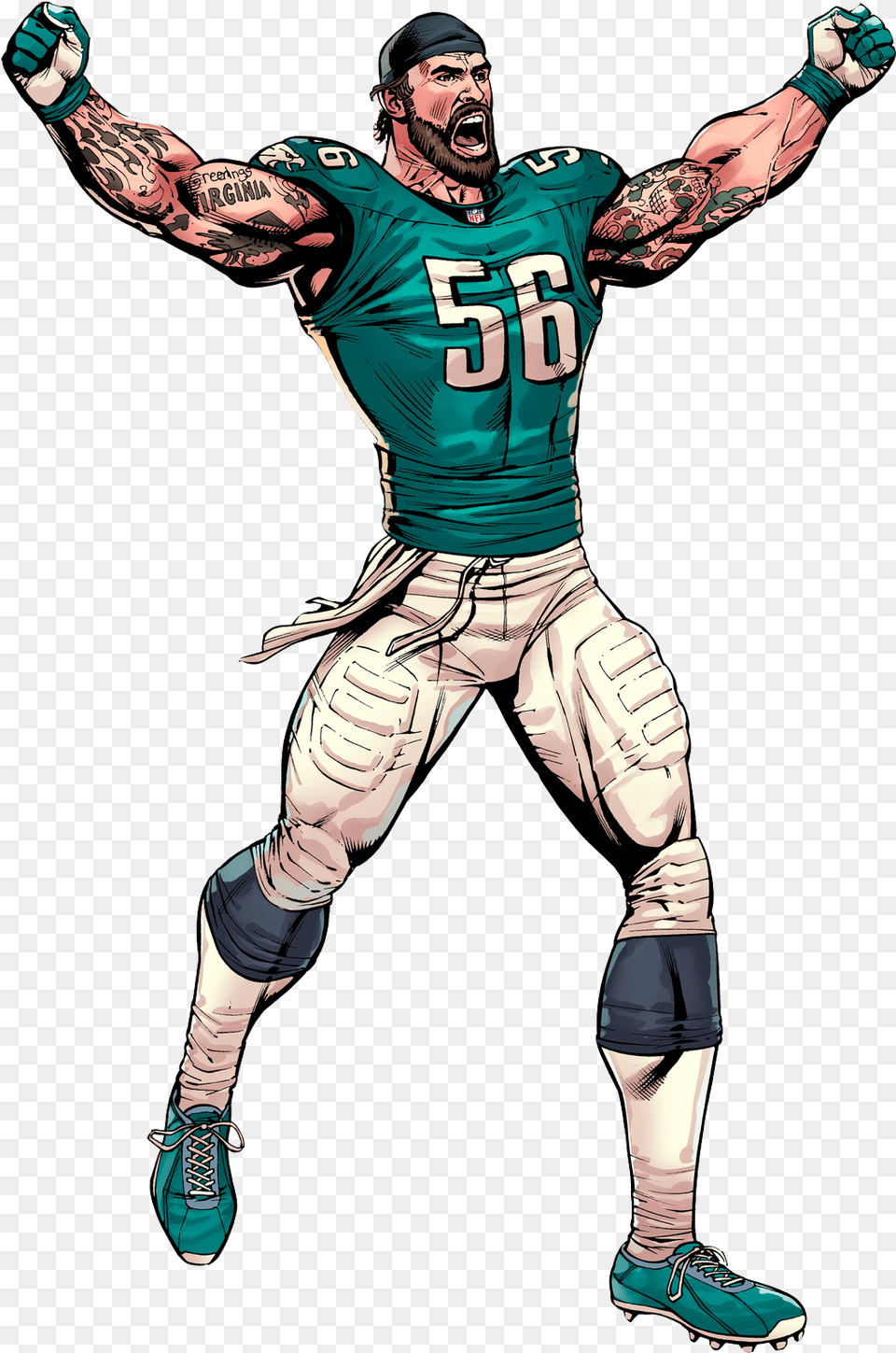 Cartoon Nfl Player, Adult, Person, People, Man Png Image