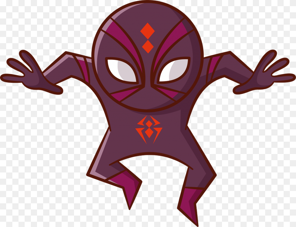 Cartoon Ninja Spider, Alien, Cross, Symbol Png Image