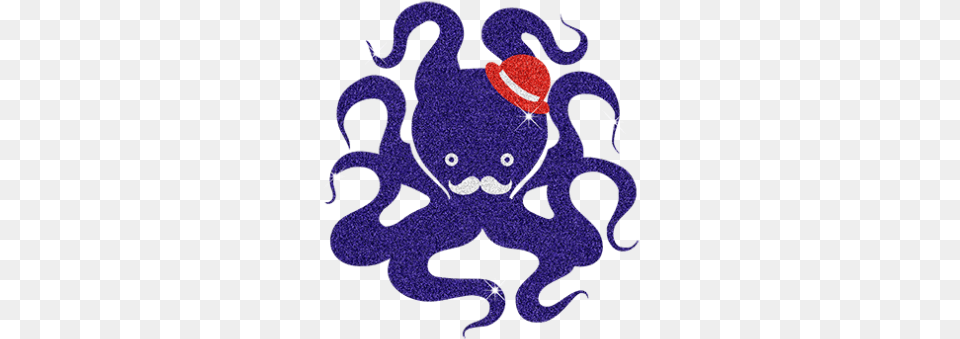 Cartoon Octopus Design With Glitter Suabo Polyester Waterproof Fabric Shower Curtain Decorative, Applique, Pattern, Plush, Purple Png Image