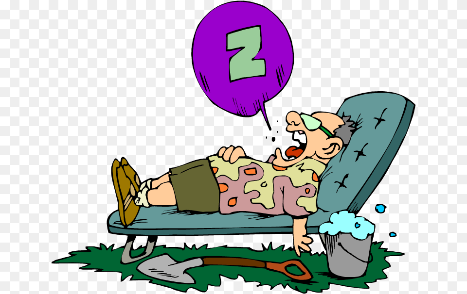 Cartoon Of A Lazy Man Snoring In A Lawn Chair Lazy Clipart, Baby, Person, Balloon, Book Free Png