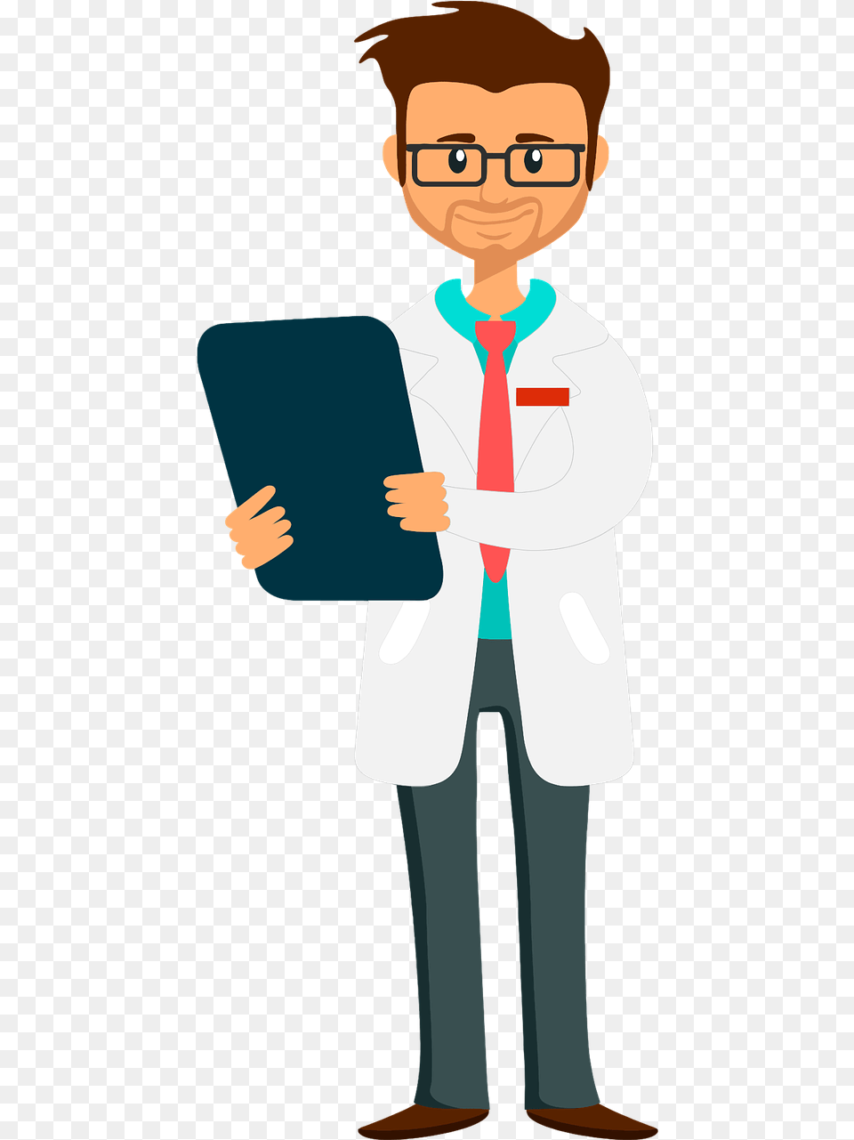 Cartoon Of A Man Wearing A Lab Coat With A Clipboard Doctor Animation Gif Transparent, Clothing, Lab Coat, Person, Boy Free Png