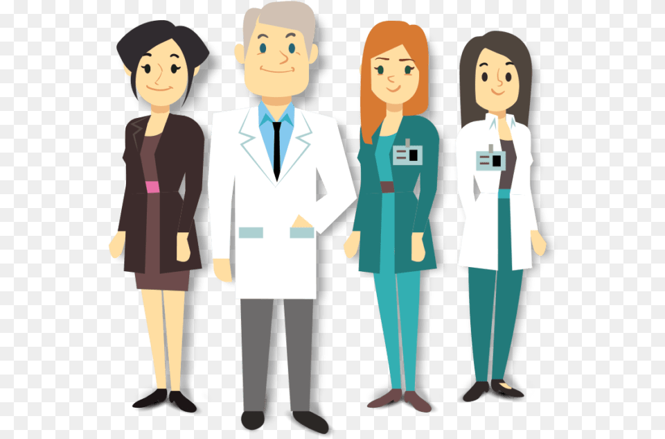 Cartoon Of Dentists Team, Lab Coat, Clothing, Coat, Adult Png