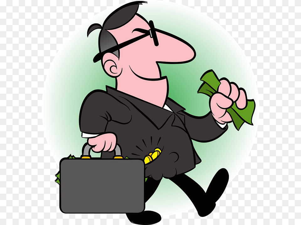 Cartoon Of Guy With Money, Bag, Baby, Person, Body Part Free Png Download