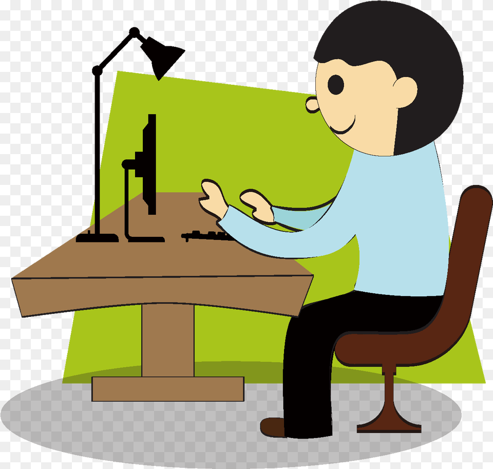 Cartoon Office Computer Elements Tcnicas Administrativas Bsicas De Oficina, Table, Furniture, Carpenter, Person Free Transparent Png