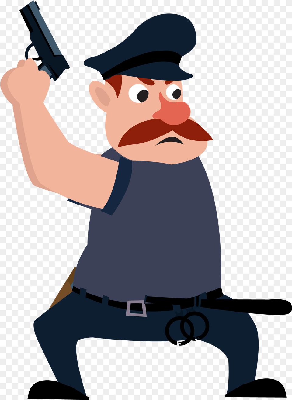 Cartoon Officer Icon Criminal Holding A Gun Cartoon Animated Criminal, Person, People, Weapon, Firearm Free Png